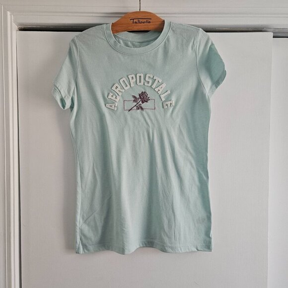 Aeropostale Classic Short Sleeve Blue Large Graphic Shirt - Picture 1 of 9